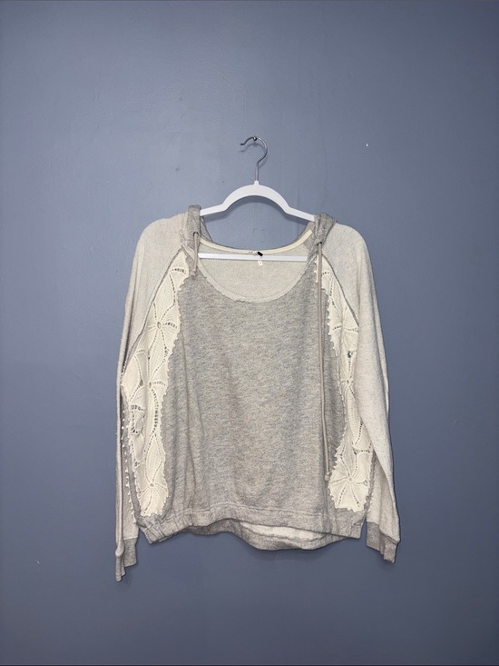Free People Sweaters - Free People | Gray Lace Hooded Sweater